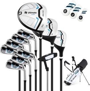 Ensemble Club De Golf Portable, Sac Trépied Avec Driver 460cc #1, Bois #3 Hybride Fers