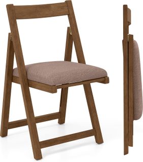 Lot De 2 Chaises De Salle à Manger Rembourrées  Avec Dossier Courbé (noyer+café)