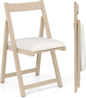 Lot De 2 Chaises De Salle à Manger Rembourrées Avec Dossier Courbé (naturel+beige)