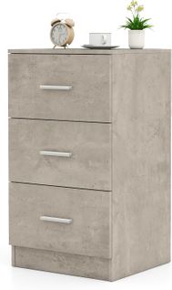 Caisson Bureau 3 Tiroirs Pour Feuilles A4, Lettre, Commode Tiroir Rangement(Gris Ciment)