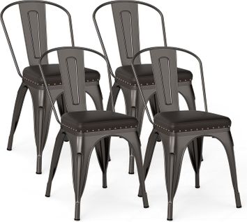 Empilable Industriel En Métal, 54.5 X 44 X 84 Cm Charge 120kg Pour Bistrot,gris