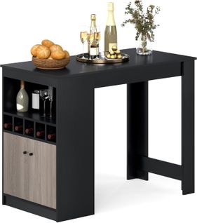 Table De Bar Cuisine Avec Armoire Latérale, Table Bar Haute Pour Petit-déjeuner, Petite Espace