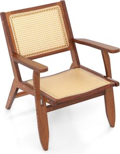 Chaise De Salle à Manger Avec Accoudoirs, Fauteuil En Rotin Bohème, Fauteuil Salon Moderne Du Milieu