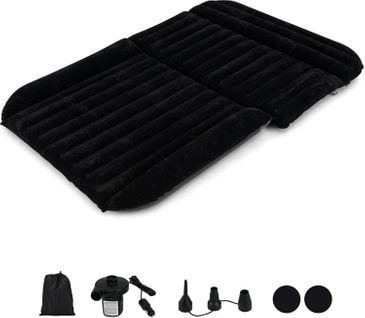 Matelas Gonflable Voiture Avec Pompe à Air et Flocage Double Face Et Sac De Transport (noir)