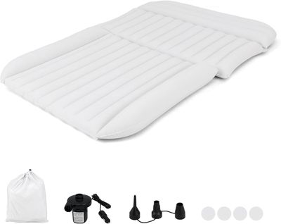Matelas Gonflable Voiture Avec Pompe à Air et Flocage Double Face Et Sac De Transport (beige)