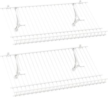Ensemble De 2 Étagères De Placard Murales, Étagères En Fil Métallique Flottante De 61 Cm