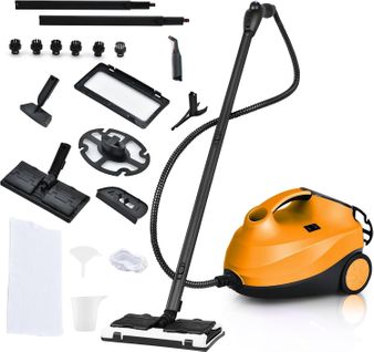 Nettoyeur Vapeur Avec 19 Accessoires Sans Produit Chimique, Balai Vapeur 2000w Réservoir 1,5l,orange