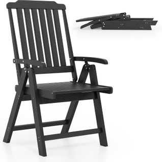 Chiase Pliante Confortable, Chaise De Jardinen Hdpe, Charge 150 Kg, 63 X 55 X 101 Cm (noir)