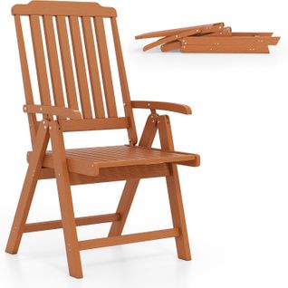 Chiase Pliante Confortable, Chaise De Jardin En Hdpe, Charge 150 Kg, 63 X 55 X 101 Cm (marron)