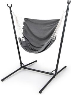 Chaise Suspendue Exterieur Avec Support, Hauteur Réglable, Base En Forme H, 160 × 142 × 170 Cm