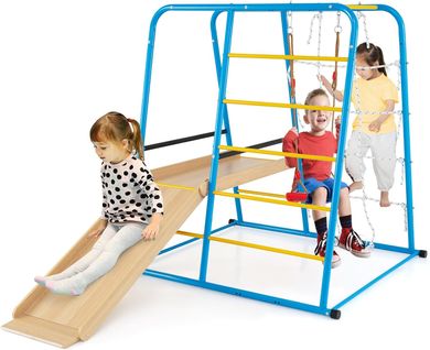 6 En 1 Aire De Jeux D’escalade Avec Toboggan et Balançoire Réglable,charge 100kg Pour 3 Ans+ (petit)