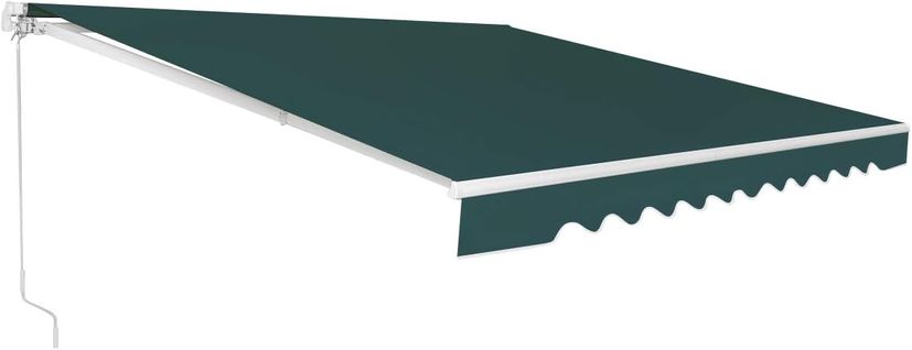 Store Banne De Manuel Rétractable De 4 X 2,5m, Résistant Aux Uv, Cadre En Aluminium (vert)