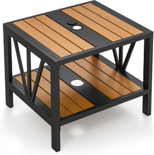 Pied De Parasol Table Base 2 En 1, Table D'appoint Exterieur Avec Trou 4 Cm (52 X 46 X 45 Cm)