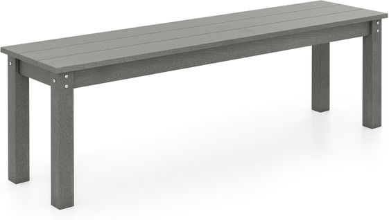 Banc Exterieur Jardin Pour 2-3 Personnes, Surface En Grain De Bois, 140 × 35 × 45 Cm (gris)