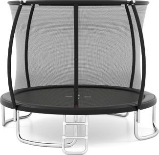 Trampoline Exterieur Enfant Adulte Ø305 Cm, Cadre En Acier Galvanisé Antirouille (noir)