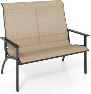 Banc Exterieur Jardin, Banc De Jardin à 2 Personnes, Charge 400 Kg,120 X 81 X 106 Cm, Café