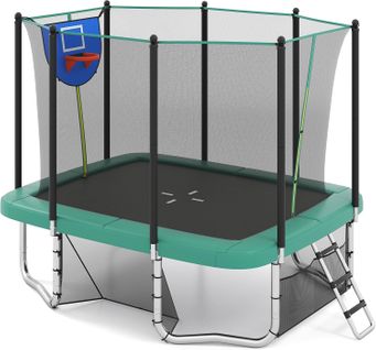 Acier Galvanisétrampoline Exterieur Enfant Adulte 317 X 255 Cm, Boucles De Sécurité