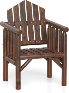 Fauteuil De Jardin Exterieur En Bois, Chaise De Jardin, Dossier Haut Incliné  (brun,1 Place)
