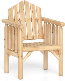 Fauteuil De Jardin Exterieur En Bois, Chaise De Jardin, Dossier Haut Incliné (naturel,1 Place)
