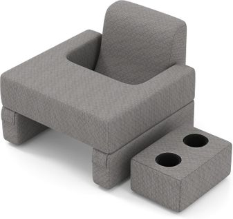 Ensemble De Coussin De Lecture 3 Pièces, Bureau Portable Extra Large Avec Sous-verre, Gris