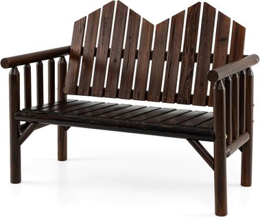 Fautuil De Jardin Exterieur En Bois, Dossier Incliné, Siège à Lattes, 120 X 68 X 99 Cm (brun)