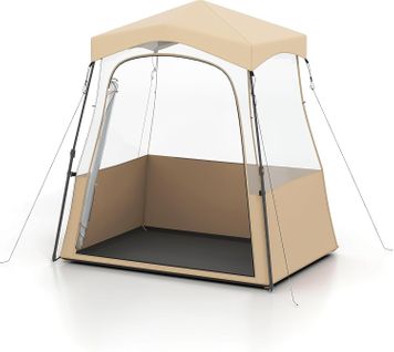 Tente Bulle Pop-up Transparente Pvc, Portable Toutes Saisons,183 X 135 X 175 Cm，marron