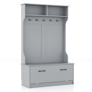 Porte Manteaux 4 En 1,meuble D'entrée Avec Banc à Chaussures à Porte,100 X 40 X 160cm,gris