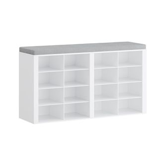 Banc à Chaussures, Support à Chaussures Avec Siège, Banc Avec Rangement, Coussin, 6 Compartiments