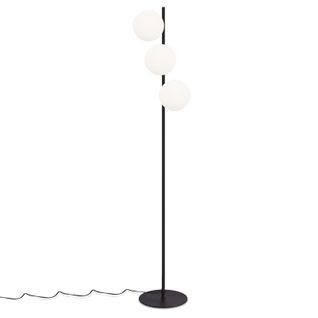 Lampadaire 3 Luminaires Vintage Métal Lampadaire Noir Avec Interrupteur à Pied pour Salon