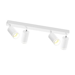 Spot De Plafond 4 Flammes Blanc Lampe De Plafond Métal Gu10 Pour Chambre Couloir