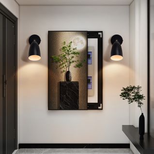 Applique Intérieur Noir/blanc Vintage Spot Mural Réglable Chambre Max.40w