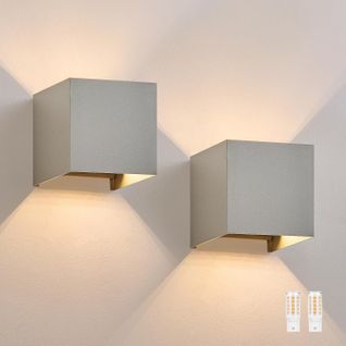 Applique Murale LED Intérieur 2er Applique Extérieure Up Down Luminaires Muraux Moderne Couloir Gris