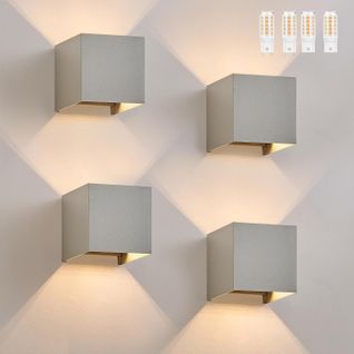 Applique Murale 4er LED Intérieur G9 Extérieur : Applique Murale Extérieure Lampe Up Down Gris