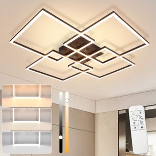 Plafonnier LED Salon 72cm Noir Rectangulairevariable 48w Plafonnier