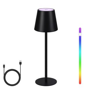 Lampe De Table Noir Sans Fil Variable Rgb Whonzimmer Ip54 Lampe De Lit USB Pour Bureau