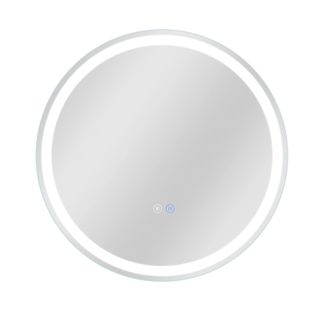 Miroir De Salle De Bain Avec Fonction Antibuée Ip44 Rond Blanc Gradable Miroir De Salle De Bain