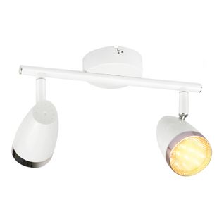 Spot De Plafond 2 Flammes 6w Lampe De Plafond Blanc Orientable 350° Salon
