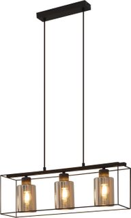 Lampe Suspendue Vintage à 3 Flammes En Verre E27 Pour Salle à Manger Et Cuisine