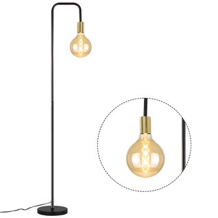 Lampadaire Rétro Noir Vintage Avec Interrupteur à Pied E27 - Lampe Industrielle