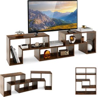 Meuble TV 6 Compartiments En 3 Pièces Modulaire, Meuble Télé Étagère Modulaire (marron Rustique)