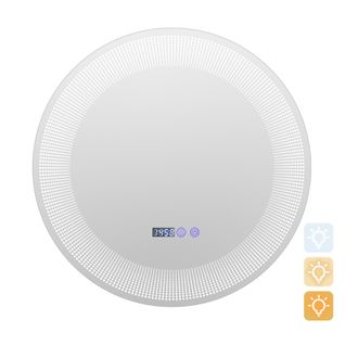 Miroir Salle De Bain LED à 3 Couleurs Et Luminosité Réglable, Miroir Mural Anti-buée,ip44, Ø 60 Cm