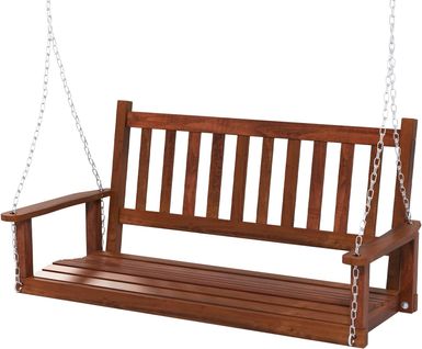 Balançoire De Porche Suspendue Pour 3 Personnes,banc Suspendu , Charge 360kg(marron,2 Places)