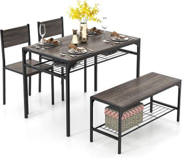 Ensemble Table Et Chaise Pour 4 Personnes, Table Cuisine, Table à Manger 110 X 65 Cm (gris)