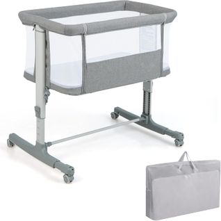 3 En 1 Lit Cododo Bébé Avec Matelas Et 5 Hauteur Réglable, Lit Bébé Evolutif (gris Clair)