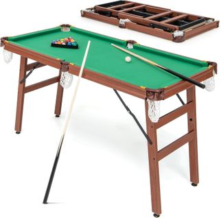 Table De Billard Pliable Avec Accessoires(2 Queues, 16 Boules, Brosse), 138 X 67 X 79,5 Cm