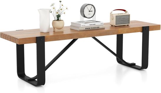 Banc D'entrée, Banc De Salle à Manger Cadre En Métal,  43 X 152,5 X 44 Cm,naturel