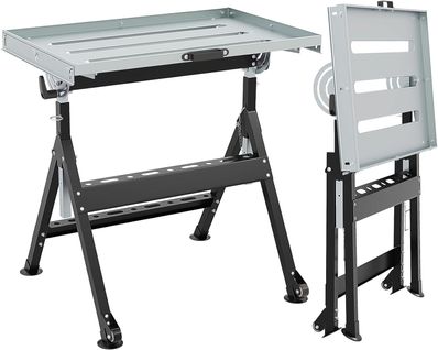 Table De Soudage Pliante Avec Plateau De 78x51 Cm, Établi De Soudage 2 Roues, Charge 180 Kg