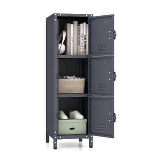 Armoire à Casiers, Armoire Metallique Rangement Modulaire, Porte Avec Loquet, Support D'étiquette