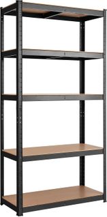 Etagère De Rangement Etagère Charge Lourde Métallique à 5 Niveaux, 30 X 75 X 150 Cm (noir)