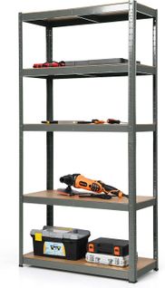 Etagère De Garage à 5 Niveaux Charge Max.875kg Avec Etagère Ajustable, 40 X 90 X 180 Cm (gris)
